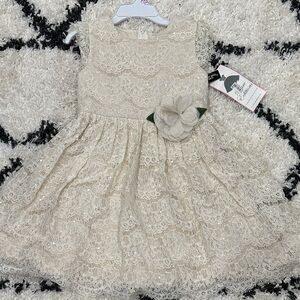 Rare Editions Cream Lace Floral Dress